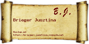 Brieger Jusztina névjegykártya
